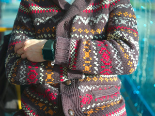 Man in wool cardigan