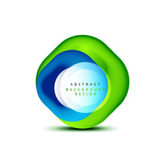 Square geometric banners with 3d smooth blend effect. Digital technology trendy icon design. Vector Illustration For Wallpaper, Banner, Background, Card, Book Illustration, landing page