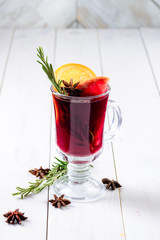 mulled wine with orange and grapefruit