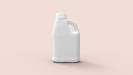 3d rendering of a white plastic bottle isolated in a studio background