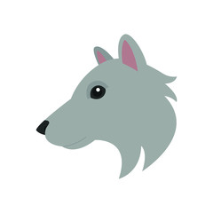 wolf head emoji vector © valvectors
