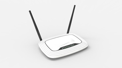 3d rendering of an network internet router isolated in a studio background