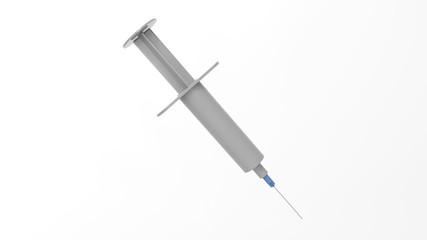 Fototapeta premium 3d rendering of a medical syringe isolated in colored studio background