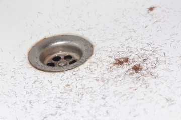 hair in the sink after shave