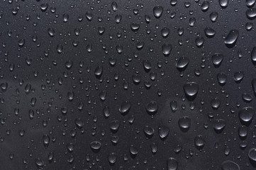 Water drops on metallic surface
