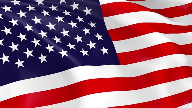Photo realistic slow motion 4KHD flag of the USA waving in the wind. Seamless loop animation with highly detailed fabric texture in 4K resolution.