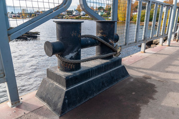 black mooring bollard
