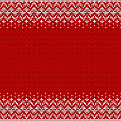 Knitted sweater background with copyspace. Vector seamless pattern.