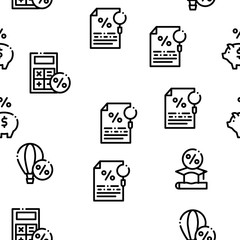 Payday Loan Seamless Pattern Vector Thin Line. Illustrations