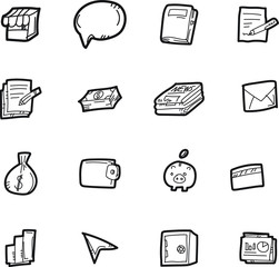 The doodle finance icon set.