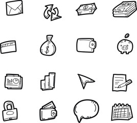 The doodle finance icon set.