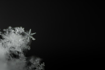 Fototapeta premium einzelner sechsarmiger schneekristall