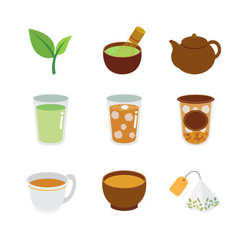 Vector icon tea set 