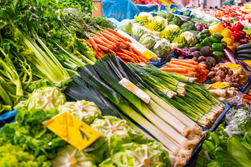 weekly market vegetables, fresh leek