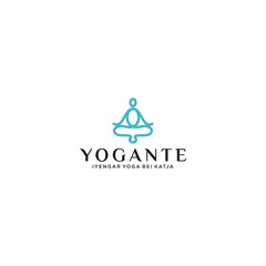 Yoga Logo abstract design vector template Linear style, Health Spa Meditation