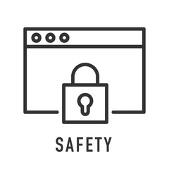 Laptop lock icon vector on white