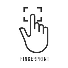Hand finger id icon. Vector