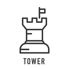 Castle tower. Vector icon grey