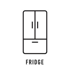 Fridge icons. Outline fridge vector icon