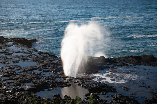 Spouting Horn blowhole on Kauai Hawaii