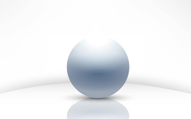 white ball in the white studio room