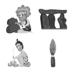 Vector design of survival and history symbol. Set of survival and prehistory stock symbol for web.