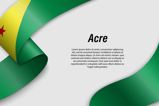 Waving ribbon or banner with flag