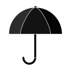 Umbrella symbol on the white background silhouette