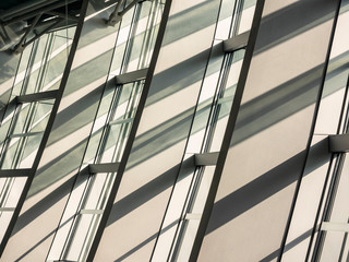 Architecture details Glass wall panel Shade shadow Steel structure Modern Building