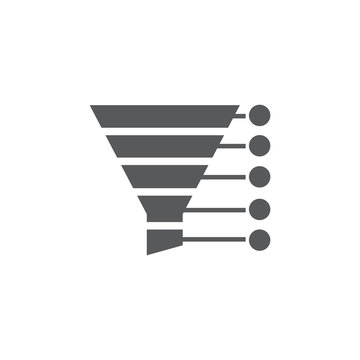 Sales funnel icon on white background