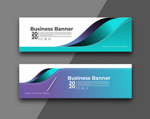 Fototapeta premium Set Of Modern Global Business Design Banner Template - Use for modern design, cover, poster, template, brochure, decorated, flyer, banner.