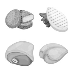 Vector design of cuisine and bird symbol. Collection of cuisine and poultry stock vector illustration.