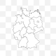Germany map on transparent background. Vector illustration.