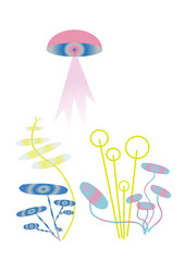 ufo, rośłiny, fanatzja, spodek, latanie