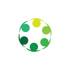 Social Network Team Partners Family Friends logo design vector