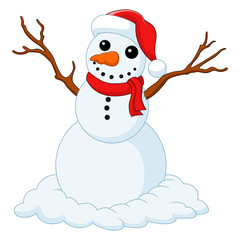 Snowman illustration on white background