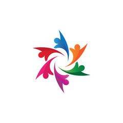 Fototapeta premium Social Network Team Partners Family Friends logo design vector