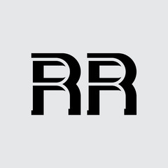 R and R - initials or logo. RR - monogram or logotype. Vector design element.