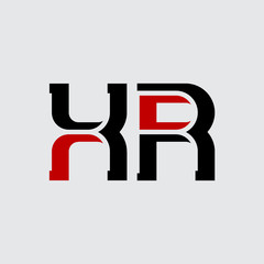 XR - initials or logo. X and R - icon or logotype template. Design element.