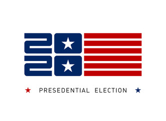 Election banner inviting to vote. Poster for the United States presidential election in 2020. Vector illustration.