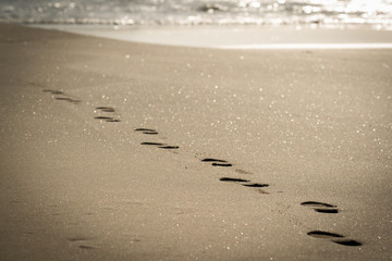 Footprints on the beach