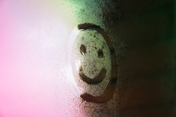 sorriso, smile, vetro appannato, vetro, ottimismo,