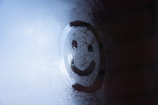 sorriso, smile, vetro appannato, vetro, ottimismo,