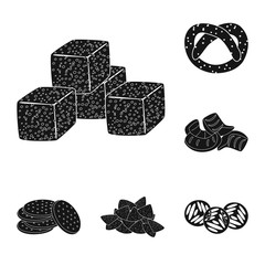 Vector design of party and cooking icon. Collection of party and crunchy stock vector illustration.