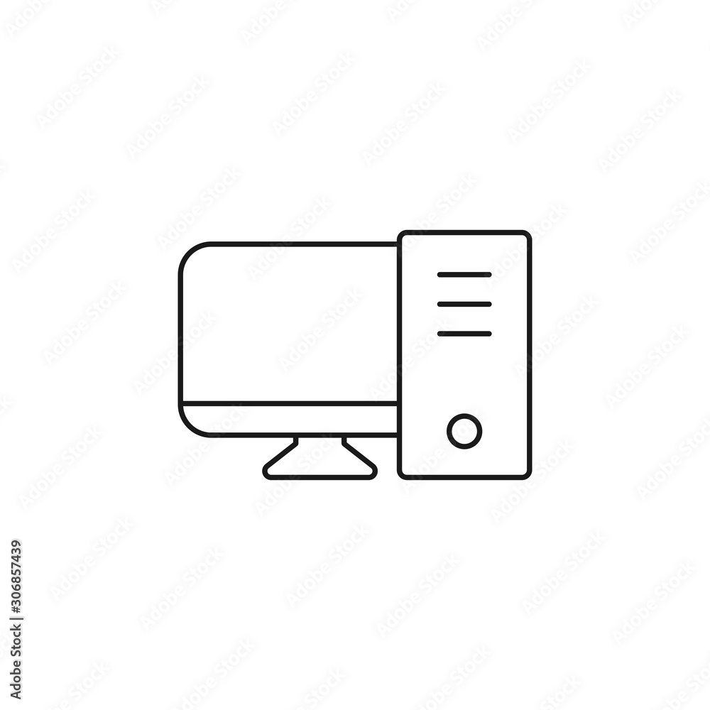 Wall mural professional computer - minimal line web icon. simple vector illustration. concept for infographic, 