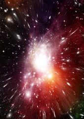 galaxy in a free space. 3D rendering