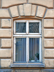 old wooden window glass