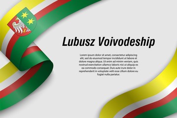 Waving ribbon or banner with flag Province of Poland