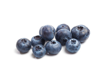 Blueberries isolated on white background.