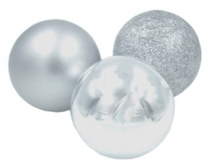 Christmas and new year decorative balls silver color.